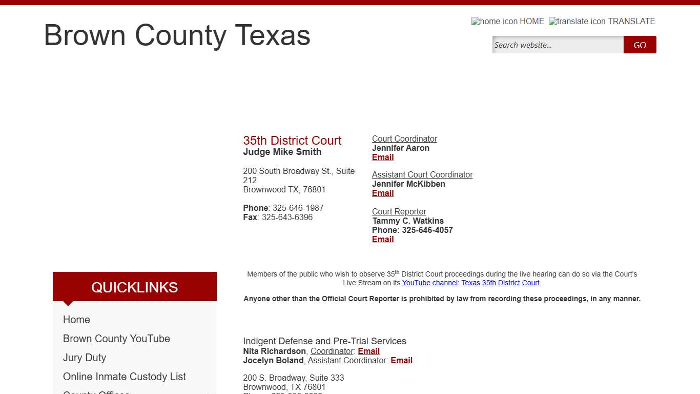 35th District Court - Brown County